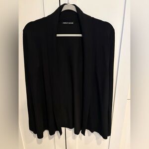 Cable & Gauge Black Knit Sweater Top, Pattern, Textured, Cardigan